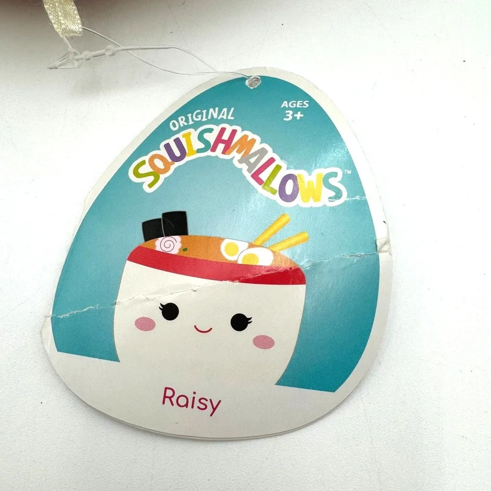 SQUISHMALLOWS NWT Raisy Ramen Bowl Plush Foodie‎ Stuffed Animal Snack Tags Crew